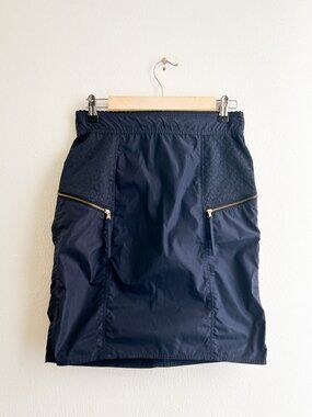 Marc by Marc Jacobs Nylon Zip Utility Mini Skirt Navy Blue Gold Hardware SZ 4